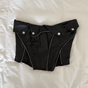 Maniere De Voir Black Moto Biker Corset